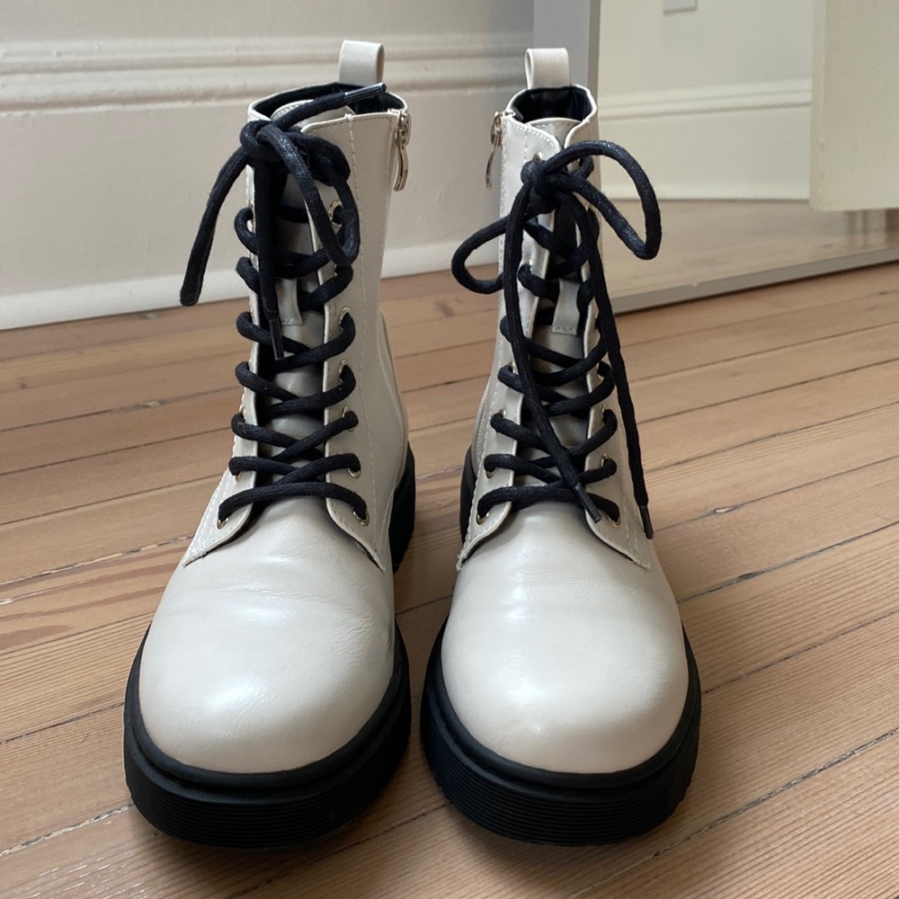 White combat boots! Size 9 - wore once